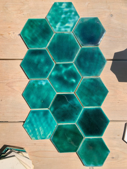 Hexagony duże 13 cm x 14 cm Szmaragd