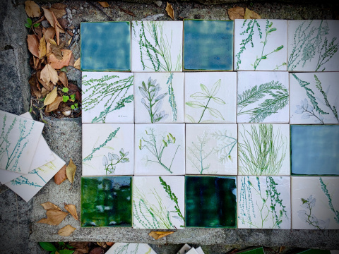 Kafle kwadratowe 10,5 cm z serii Zatrzymaj Lato w zieleniach