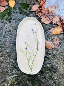 Talerz podłużny ok 22 cm Zatrzymaj lato z roślinami