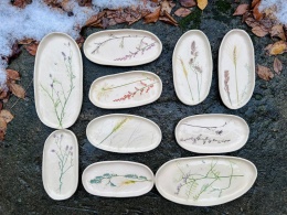 Talerz podłużny ok18 cm Zatrzymaj lato z roślinami